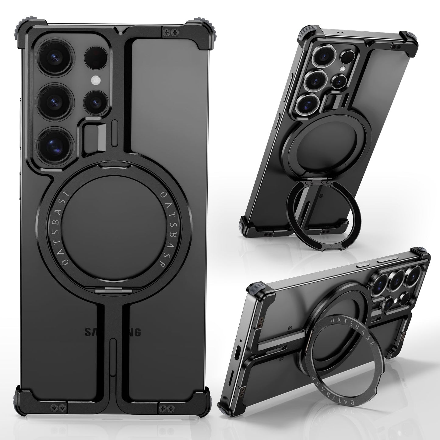 MagShield S25 Ultra – Magnetic Shockproof Case with 360° Ring Stand