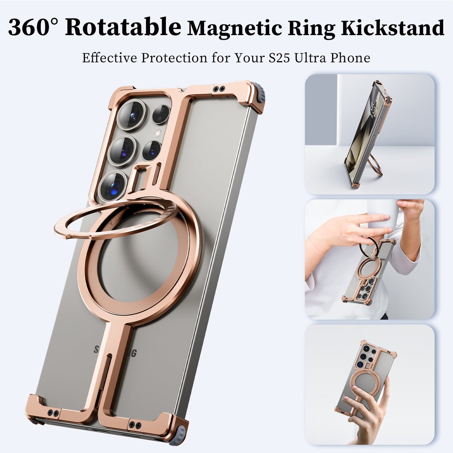 MagShield S25 Ultra – Magnetic Shockproof Case with 360° Ring Stand