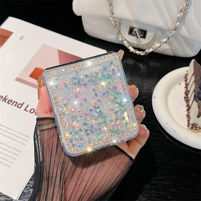 Quicksand Z Flip 6 ,5 ,4 ,3 Case Luxury Glitter Diamond Clear Cover