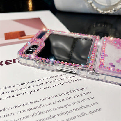 Quicksand Z Flip 6 ,5 ,4 ,3 Case Luxury Glitter Diamond Clear Cover
