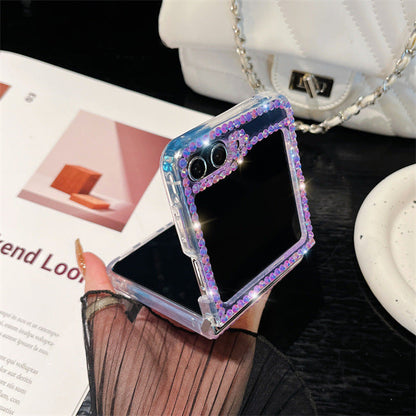 Quicksand Z Flip 6 ,5 ,4 ,3 Case Luxury Glitter Diamond Clear Cover