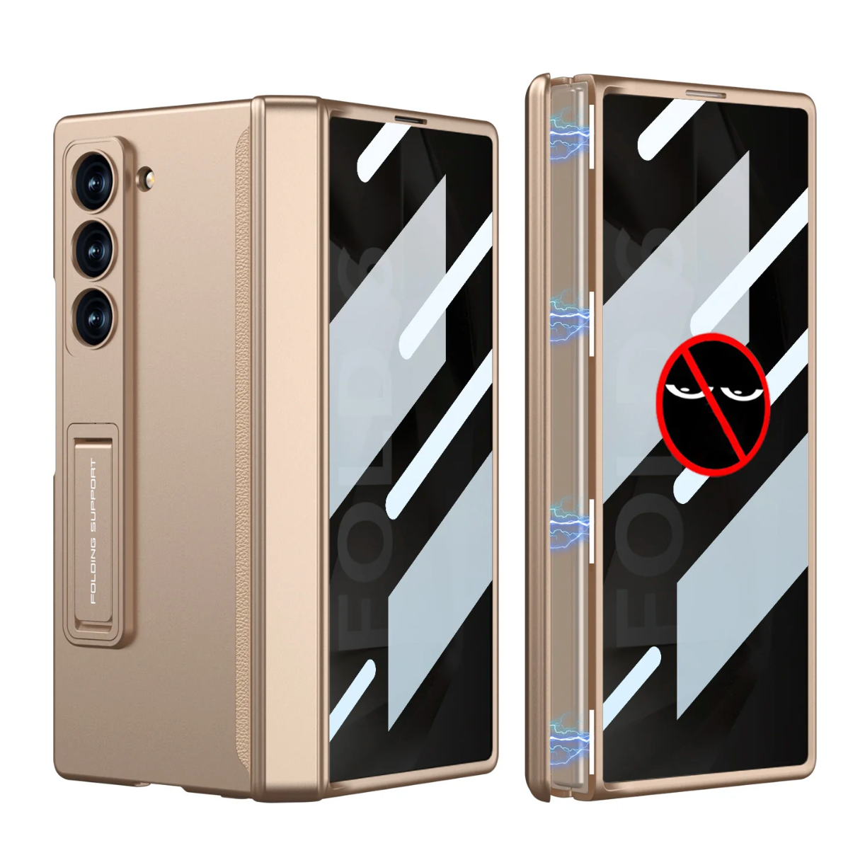 Anti-Peep Z Fold 6 Case 360° Full Protection ,Magnetic Hinge