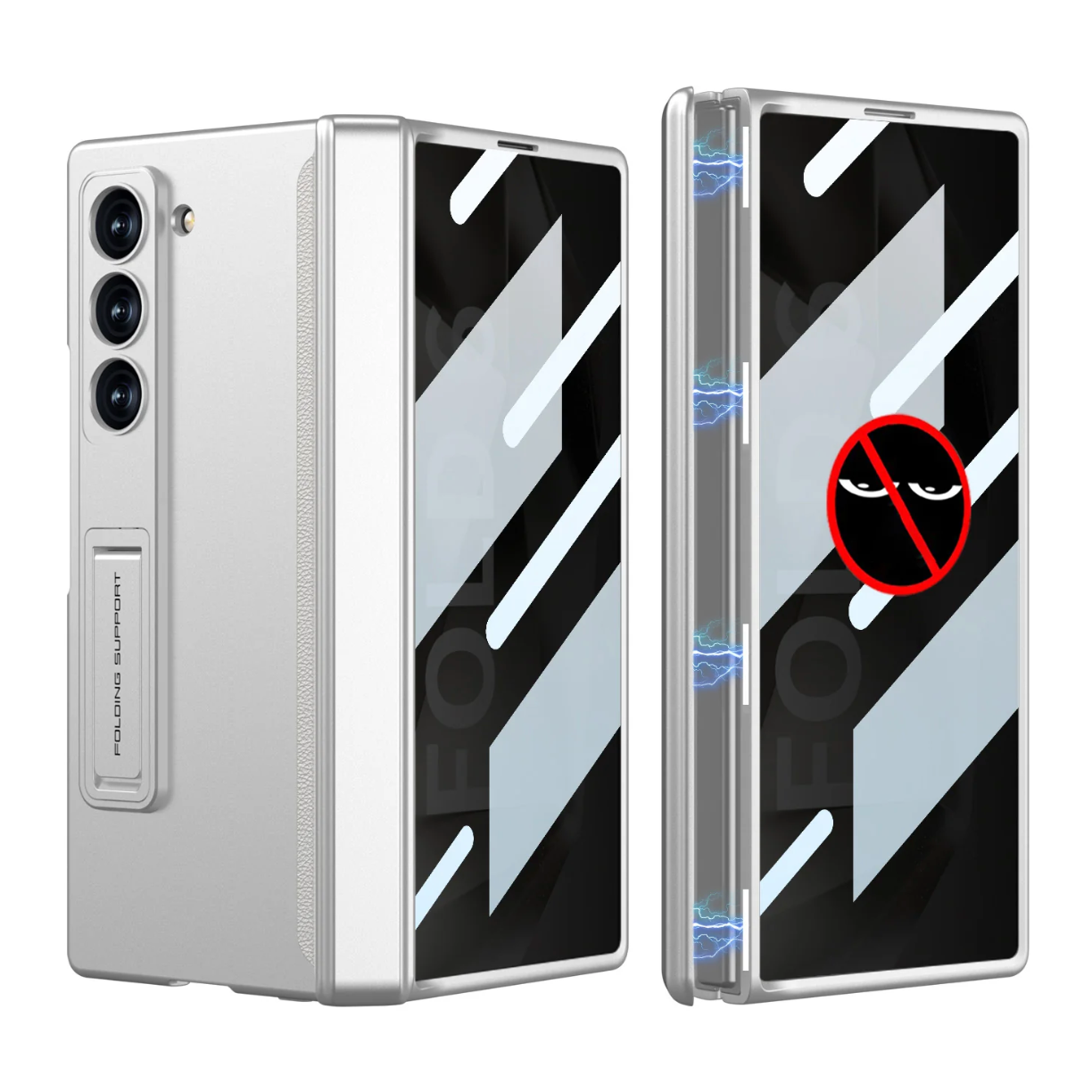 Anti-Peep Z Fold 6 Case 360° Full Protection ,Magnetic Hinge