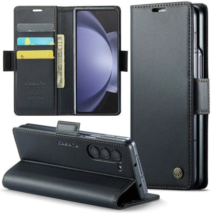 Leather Z Fold 6, 5 Slim RFID Blocking Card Holder Case