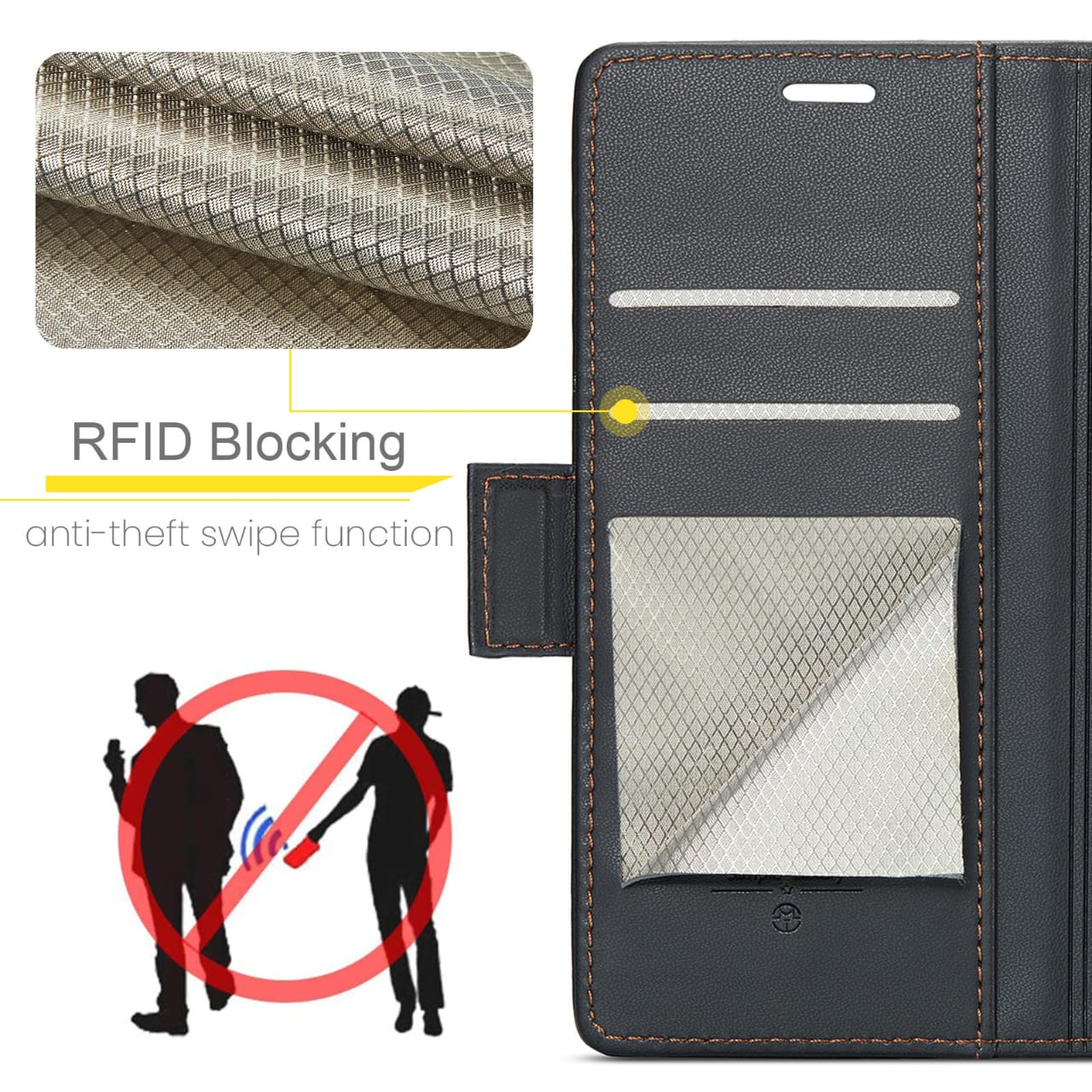 Leather Z Fold 6, 5 Slim RFID Blocking Card Holder Case