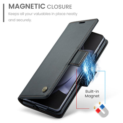Leather Z Fold 6, 5 Slim RFID Blocking Card Holder Case
