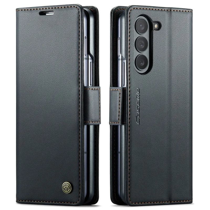 Leather Z Fold 6, 5 Slim RFID Blocking Card Holder Case