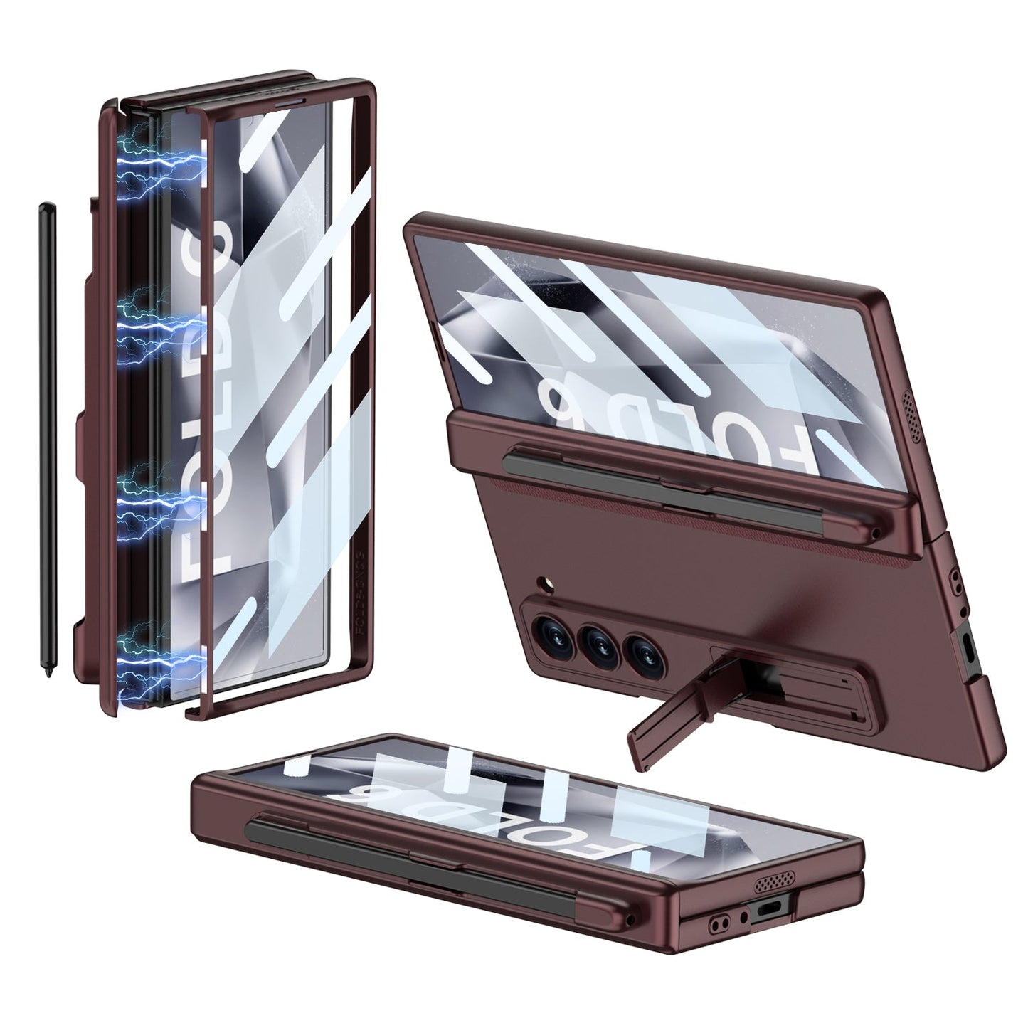 Armor  Z Fold 6,5,4,3 Pen Holder & Hinge Shield Case