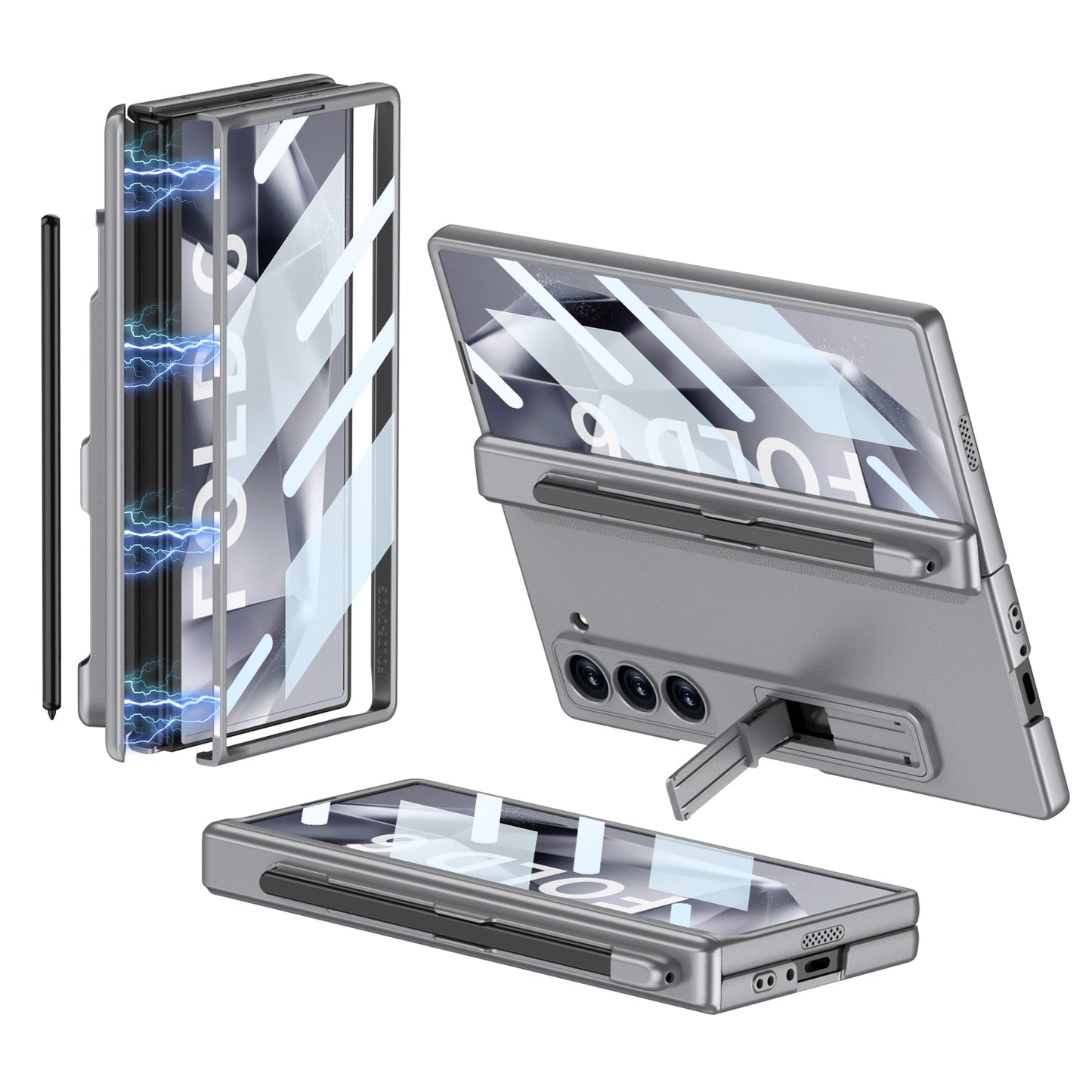 Armor  Z Fold 6,5,4,3 Pen Holder & Hinge Shield Case