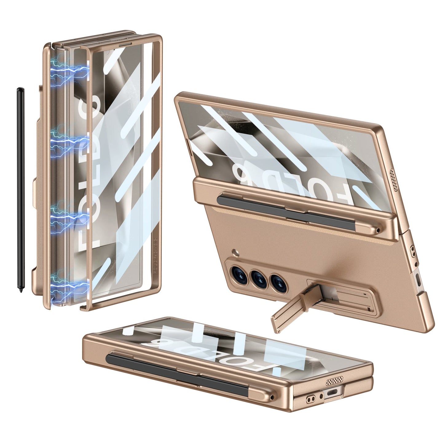 Armor  Z Fold 6,5,4,3 Pen Holder & Hinge Shield Case