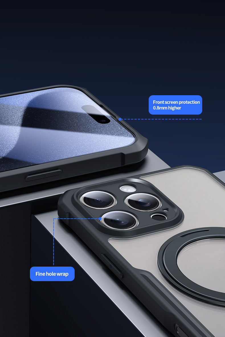 FortiShield S25 Ultra – Magnetic Rotating Stand Case with Airbag Protection