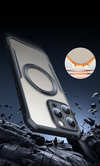 FortiShield S25 Ultra – Magnetic Rotating Stand Case with Airbag Protection