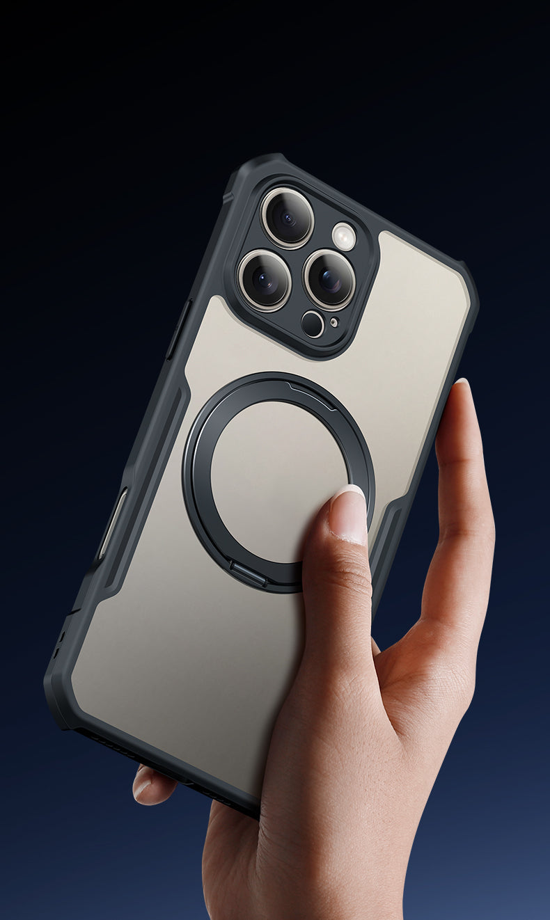 FortiShield S25 Ultra – Magnetic Rotating Stand Case with Airbag Protection