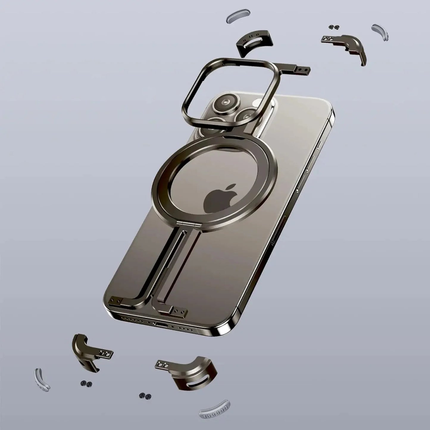 TitanGuard Frameless Titanium MagSafe, Shock Absorption Case for iPhone
