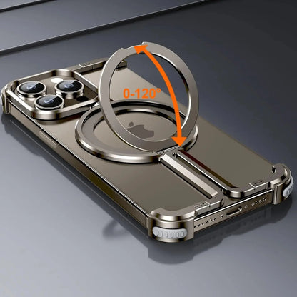 TitanGuard Frameless Titanium MagSafe, Shock Absorption Case for iPhone