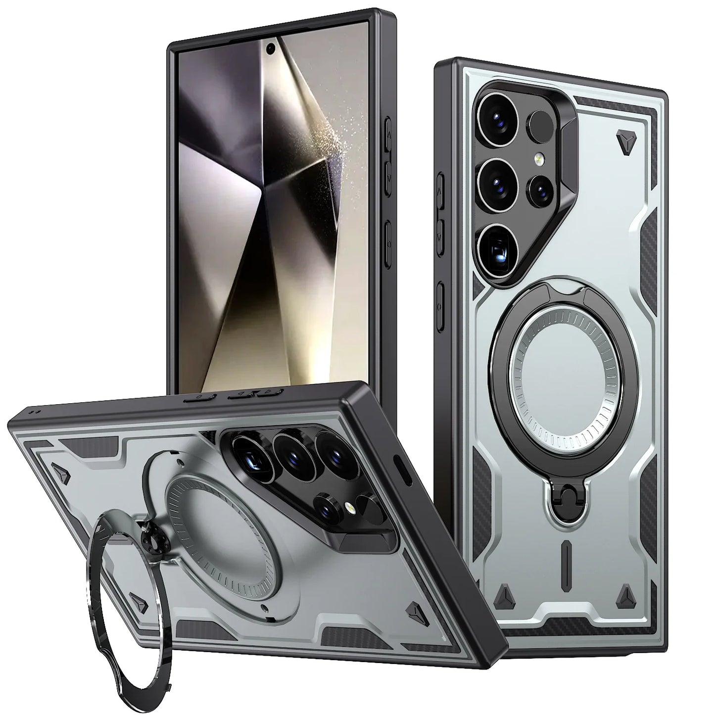 MagGlide Pro S25 Ultra – MagSafe-Ready Case with 360° Rotating Stand & Full Protection