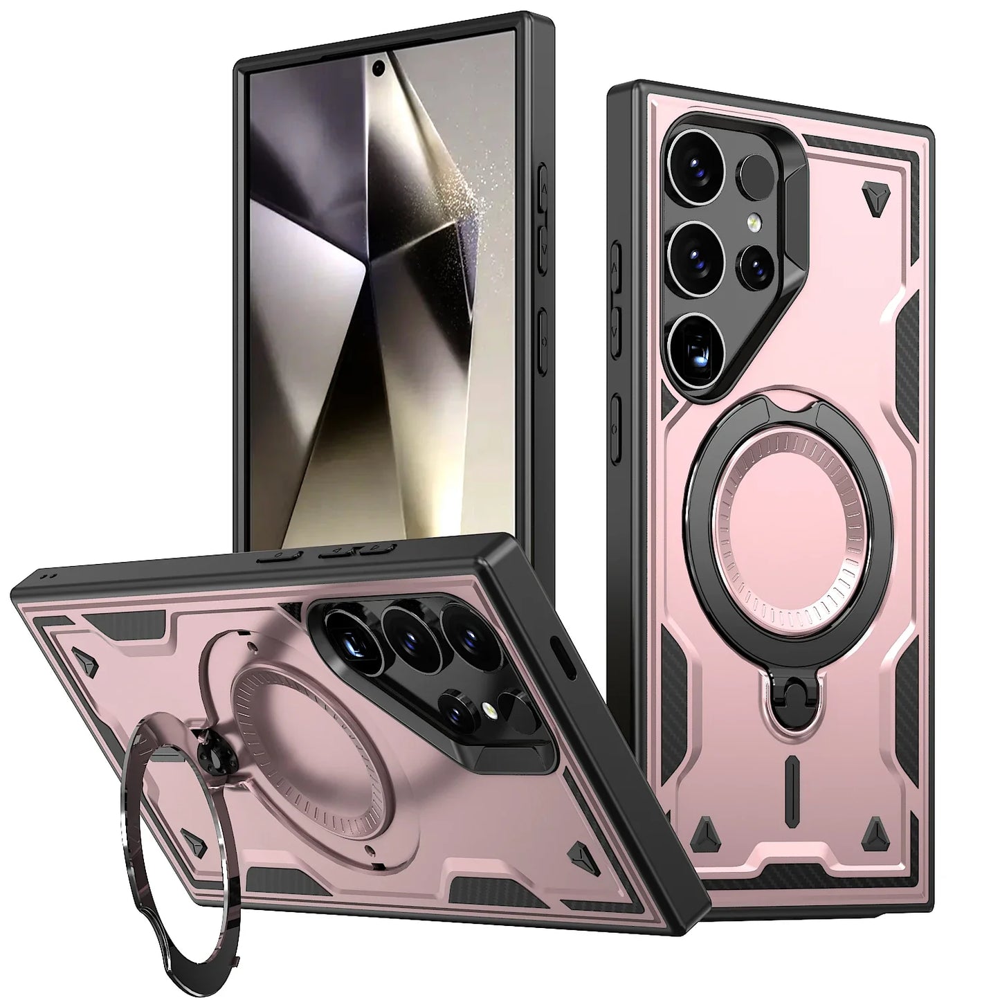 MagGlide Pro S25 Ultra – MagSafe-Ready Case with 360° Rotating Stand & Full Protection