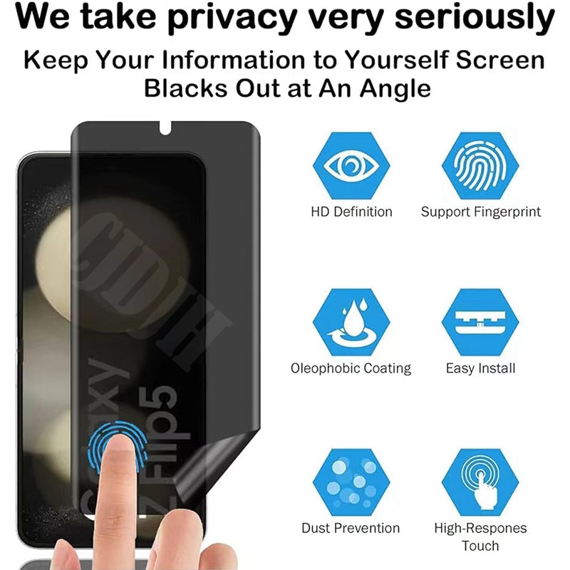 Privacy Z Flip 6, 5, 4, 3 Hydrogel Screen Protector