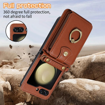 Anti-Theft Wallet Z Flip 6 Case with Card Slot & Stand