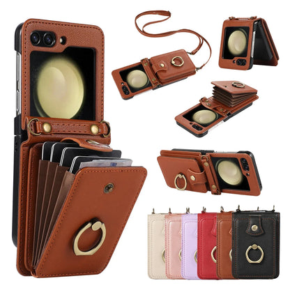 Anti-Theft Wallet Z Flip 6 Case with Card Slot & Stand