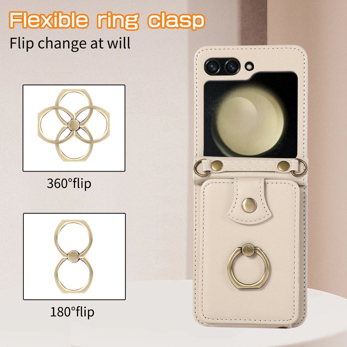 Anti-Theft Wallet Z Flip 6 Case with Card Slot & Stand