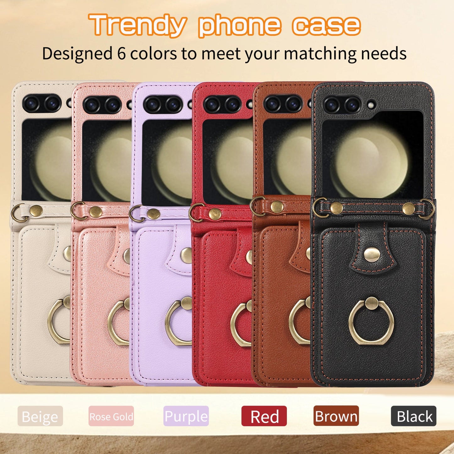 Anti-Theft Wallet Z Flip 6 Case with Card Slot & Stand