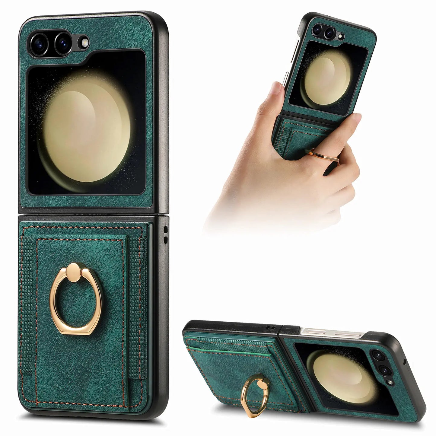 Vintage Z Flip 6, 5, 4 Magnetic Leather Wallet Case
