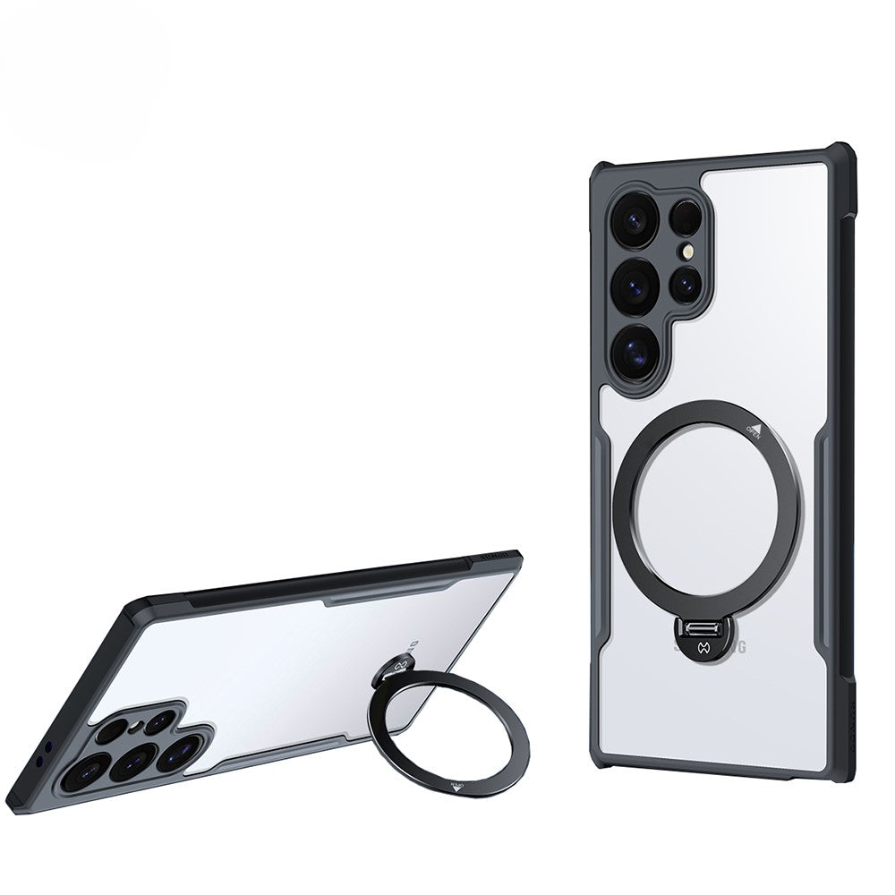 ClearShield X S25 Ultra – MagSafe-Ready Transparent Case with Airbag Protection & 360° Stand