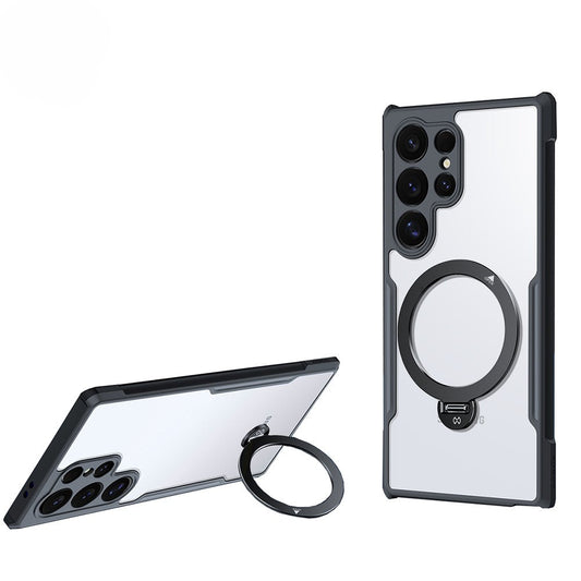 ClearShield X S25 Ultra – MagSafe-Ready Transparent Case with Airbag Protection & 360° Stand