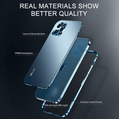 Magnetic Aluminum Alloy Metal Frame Phone Case For iPhone  Series