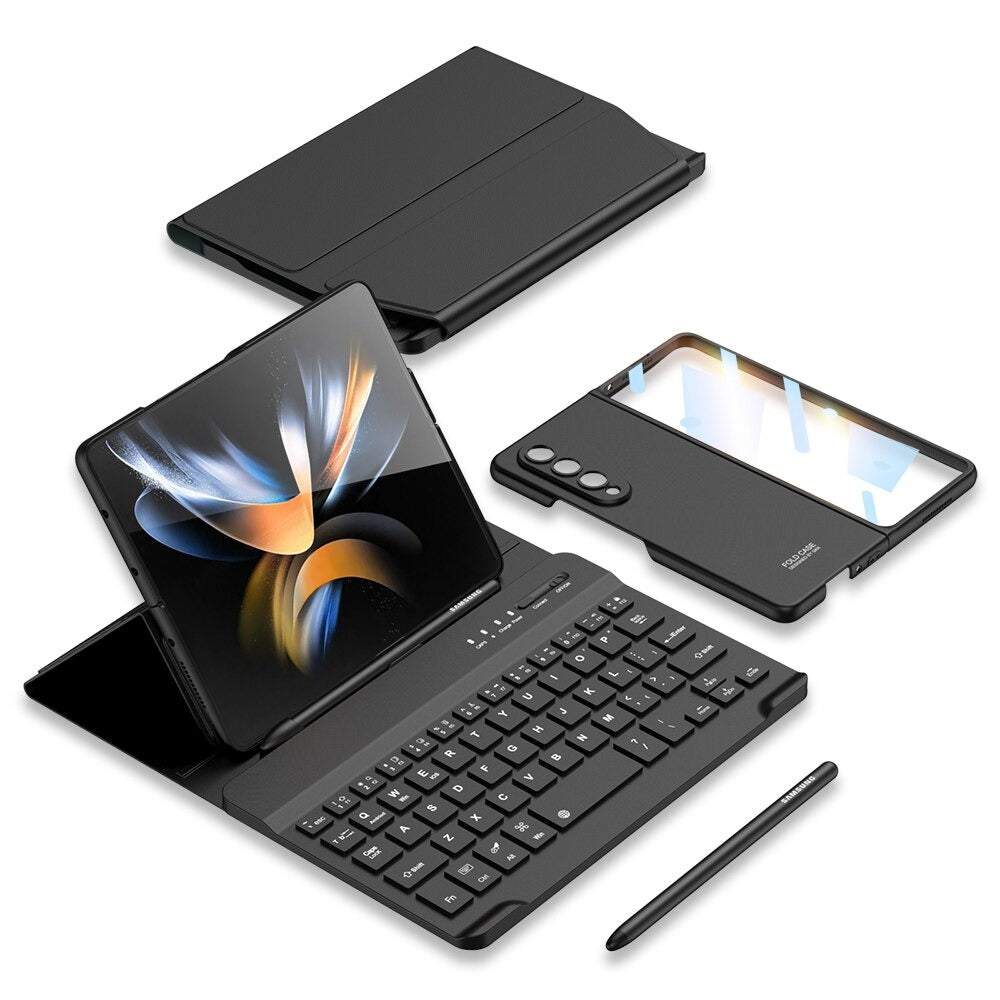 4-In-1 Wireless keyboard Leather Magnetic Flip Case - Z Fold Series