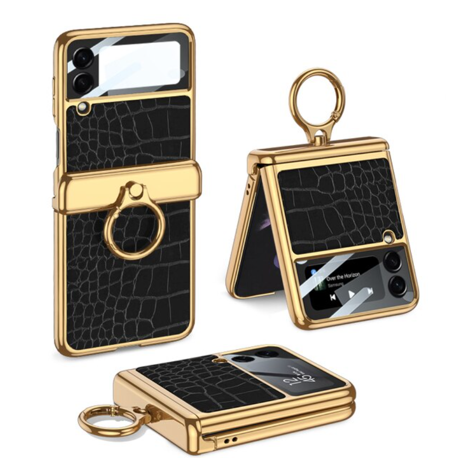 Leather Magnetic Ring Case - Z FLIP 4