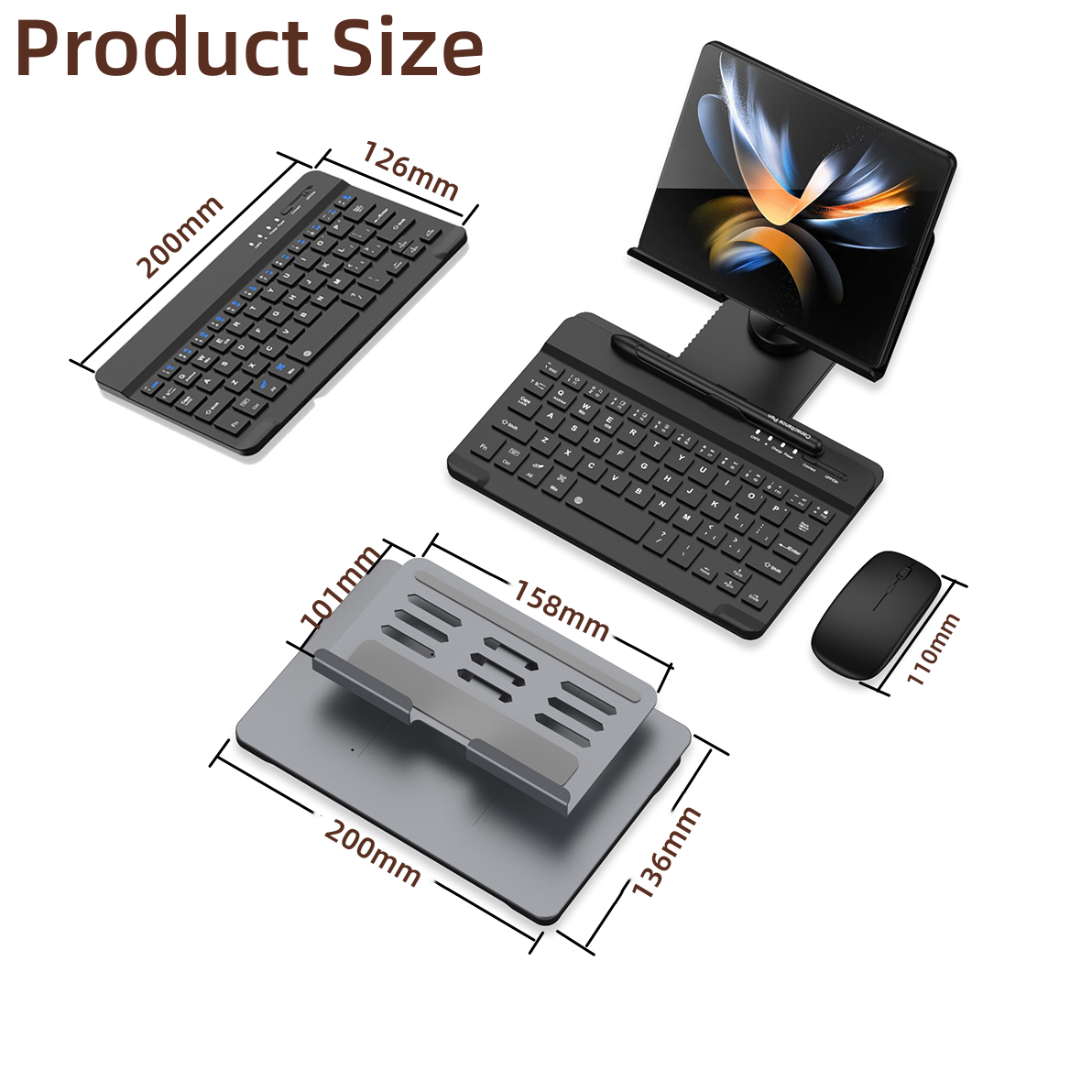4-in-1 Desk Stand & Bluetooth Keyboard - Z Fold Series