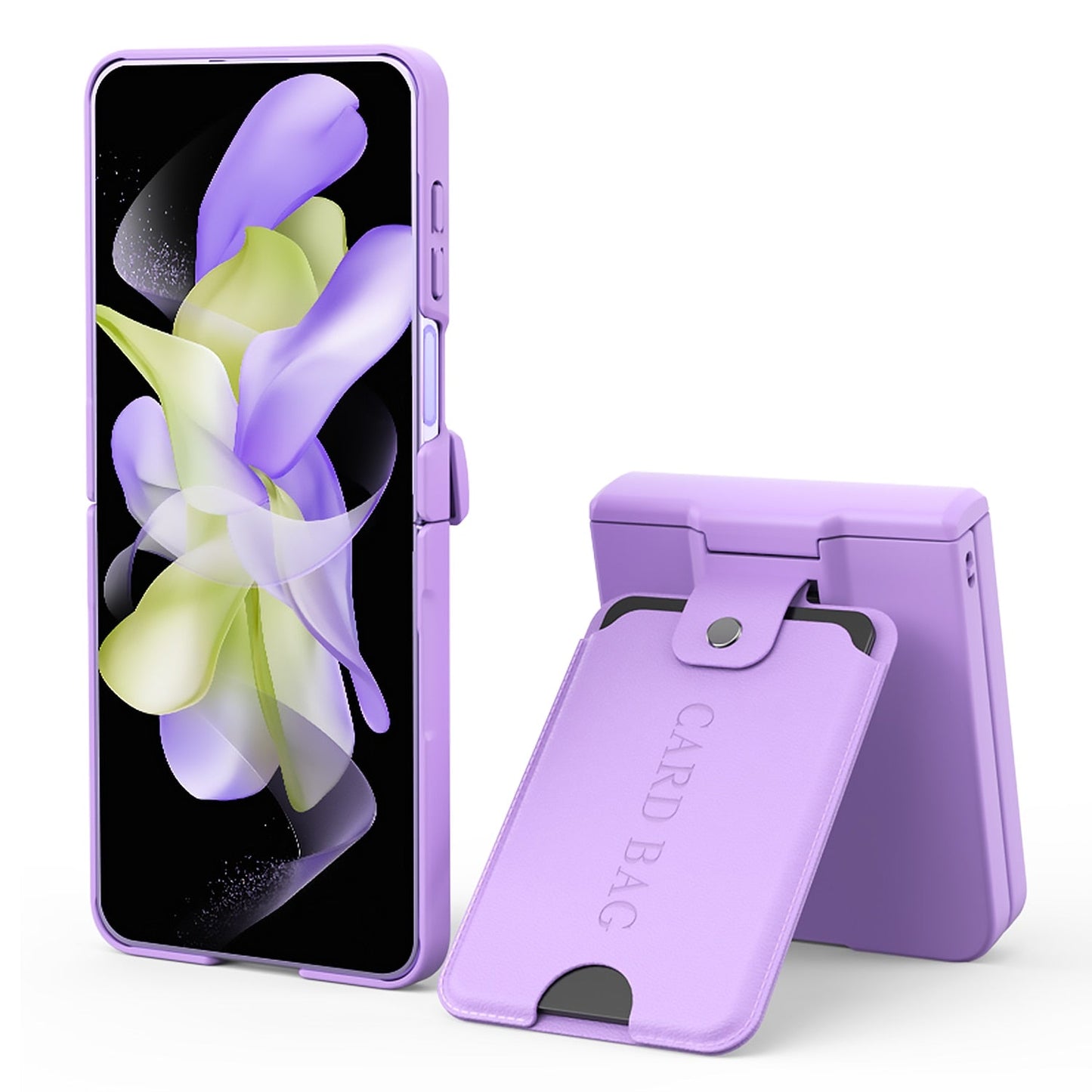 Full Protection Matte Case with Card Holder - Z Flip 5