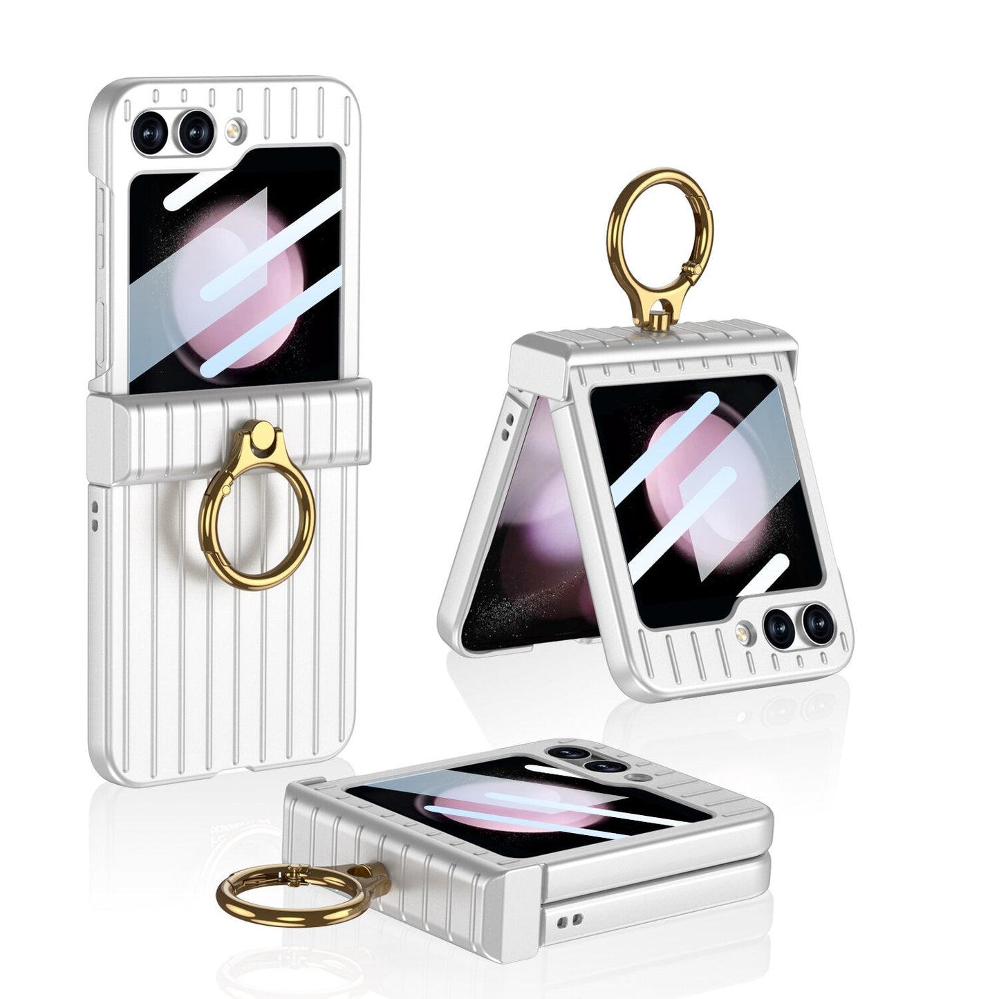 Shockproof Case With Ring Bracket & Screen Protective - Z Flip 5