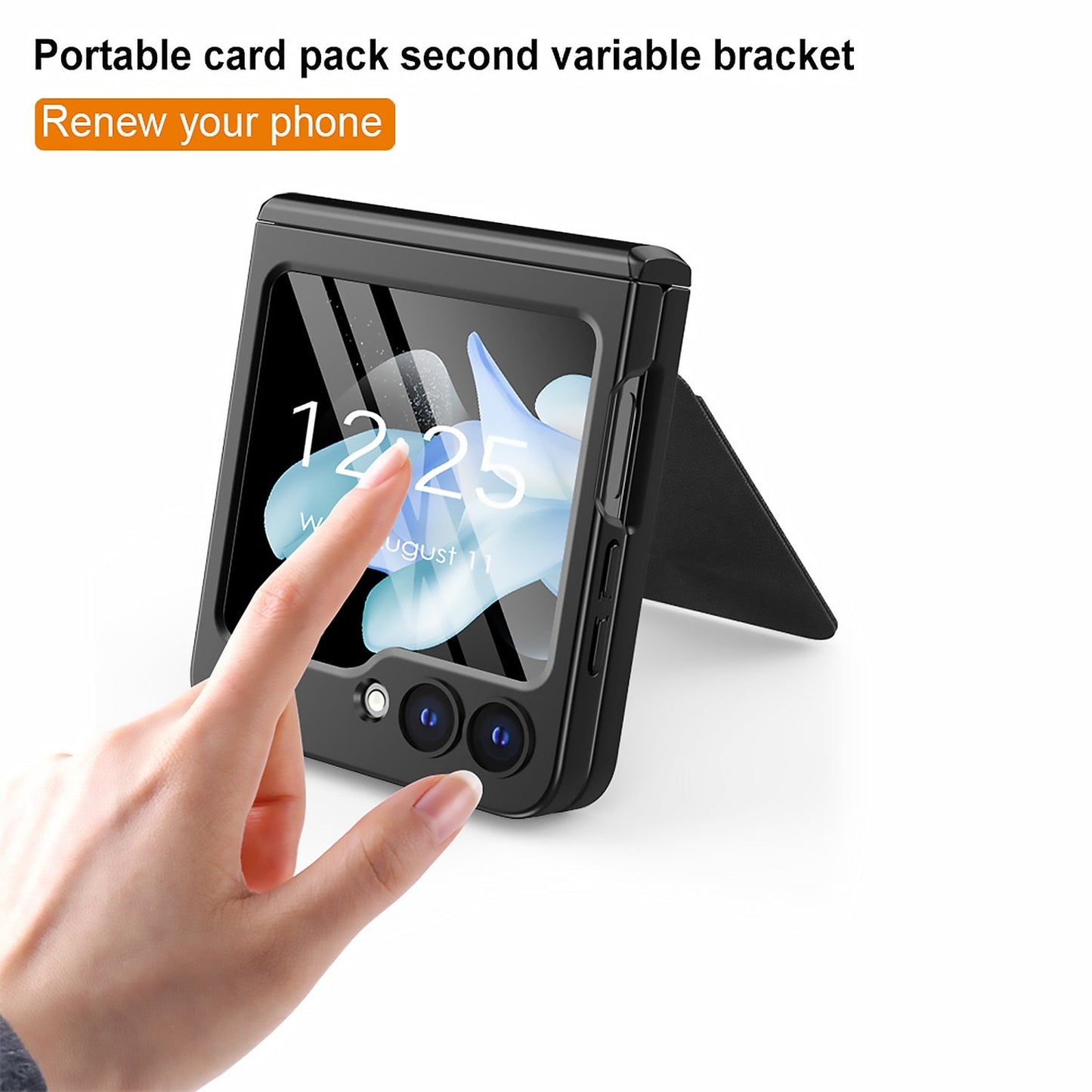 Full Protection Matte Case with Card Holder - Z Flip 5