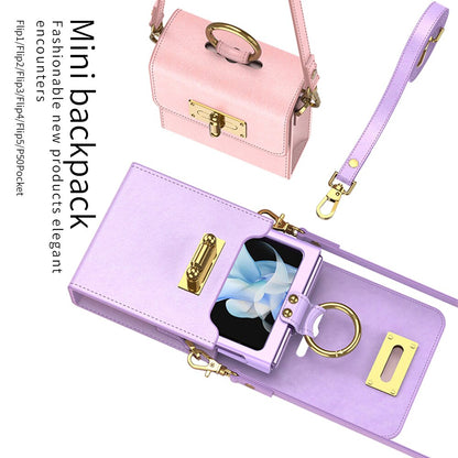 Leather Crossbody Bag Case - Z Flip 5