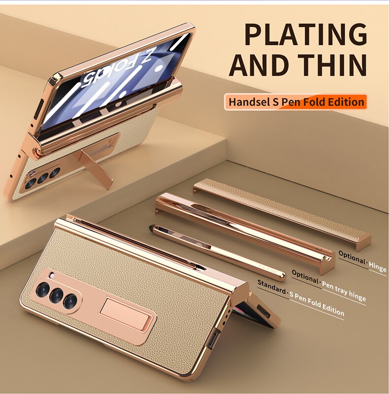Leather Kickstand Pen Slot Case with PEN Holder - Z Fold 5