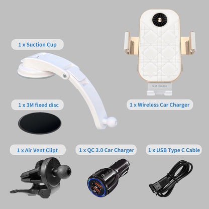 Leather Wireless Car Charger cooling fan - Z Flip Series