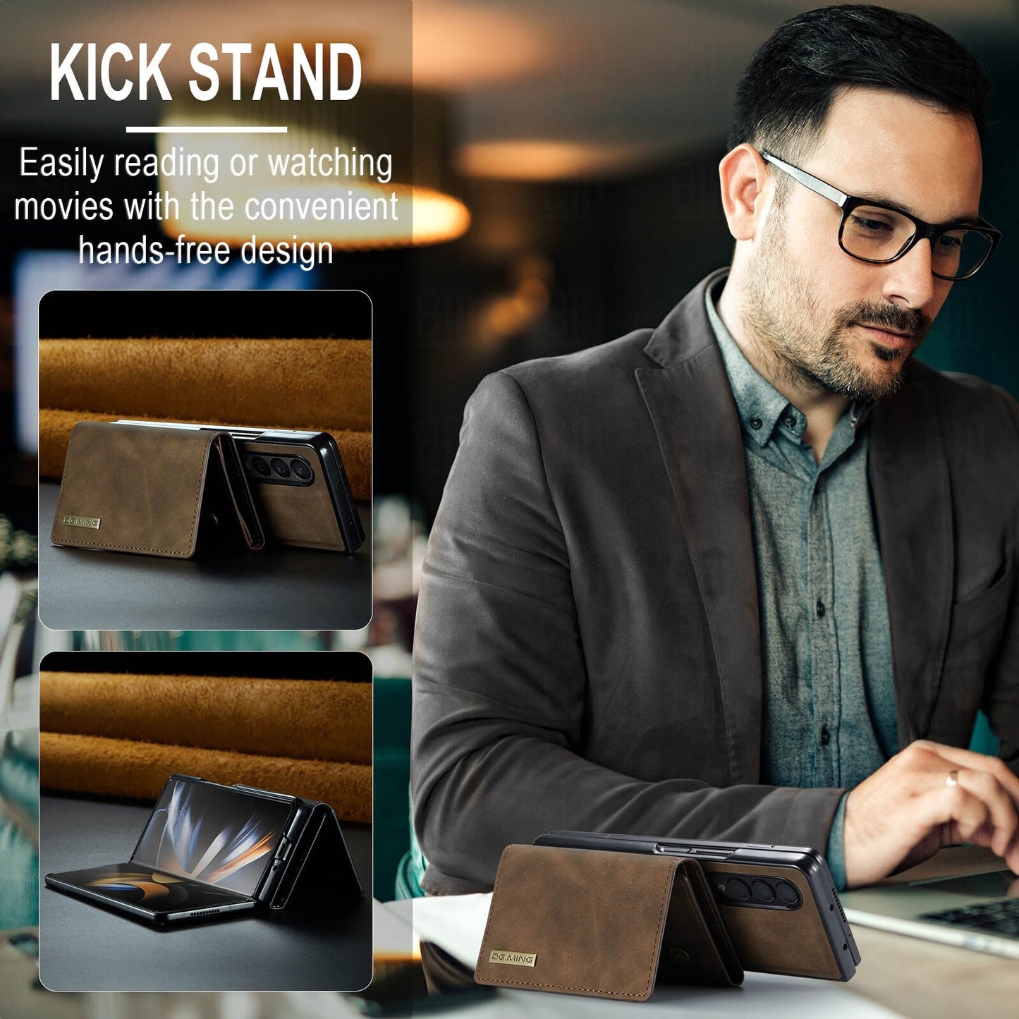 2-in-1 Luxury Leather Magnetic Case & Detachable Wallet  - Z Fold 5