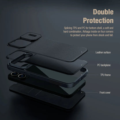 Pro Leather Flip Case with Card Pocket for iPhone 15 Series