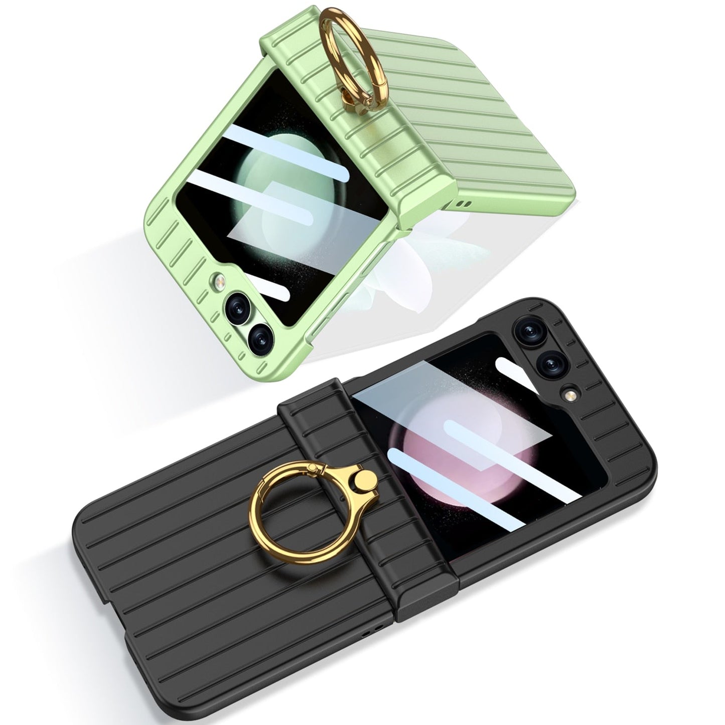 Shockproof Case With Ring Bracket & Screen Protective - Z Flip 5