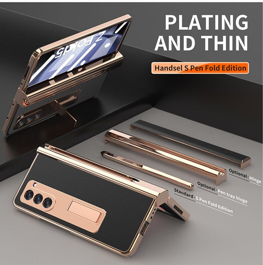 Leather Kickstand Pen Slot Case with PEN Holder - Z Fold 5